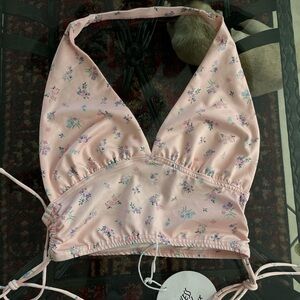 Princess Polly Pink Floral Halter Top